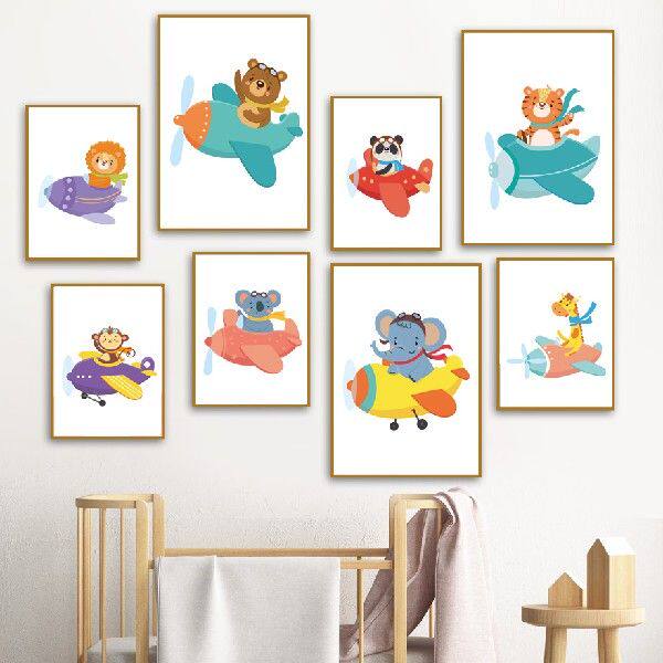 极速Pilots Animalsn Fly Planes Lion Elephant Giraffe Panda W