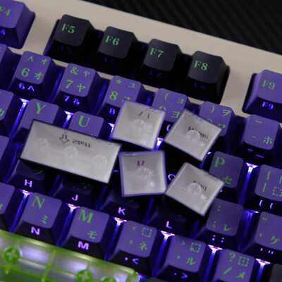 EVA初号机键帽侧刻透光透明原厂高度PBT热升华HI75 F99 F87 雨75