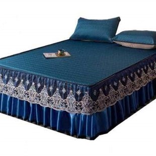 冰丝席家用防可滑水洗床罩空调 三件套裙款 厂促销 乳床胶凉席厂夏季