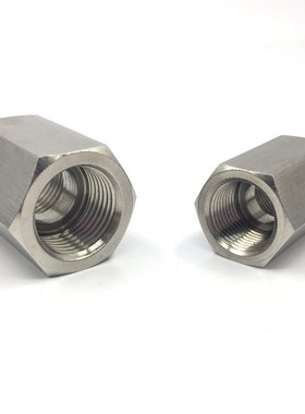 304不锈钢加厚高压内丝直通六角螺纹接头1234分G1/81/41/2M102014