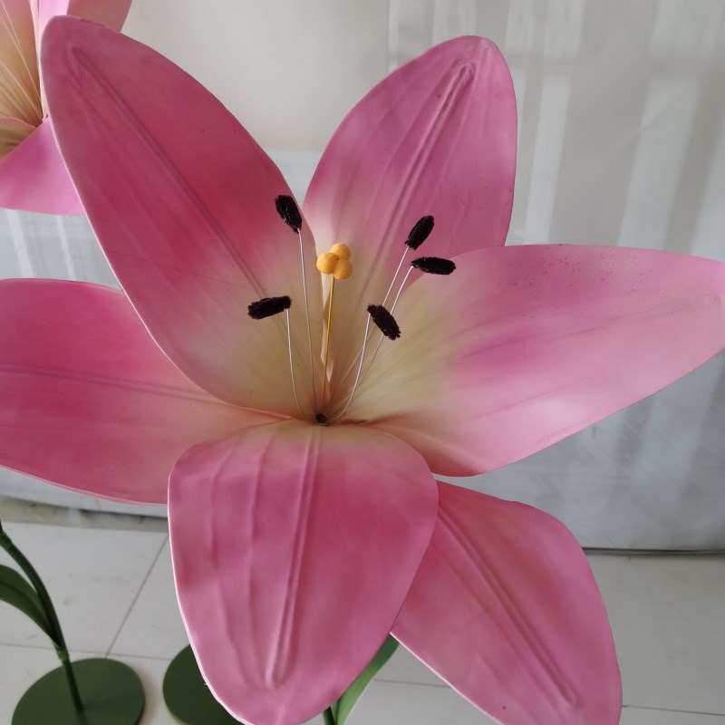 EVA百合花手g工大花户外防水立体泡沫花婚庆道具纸艺婚礼布置摆件