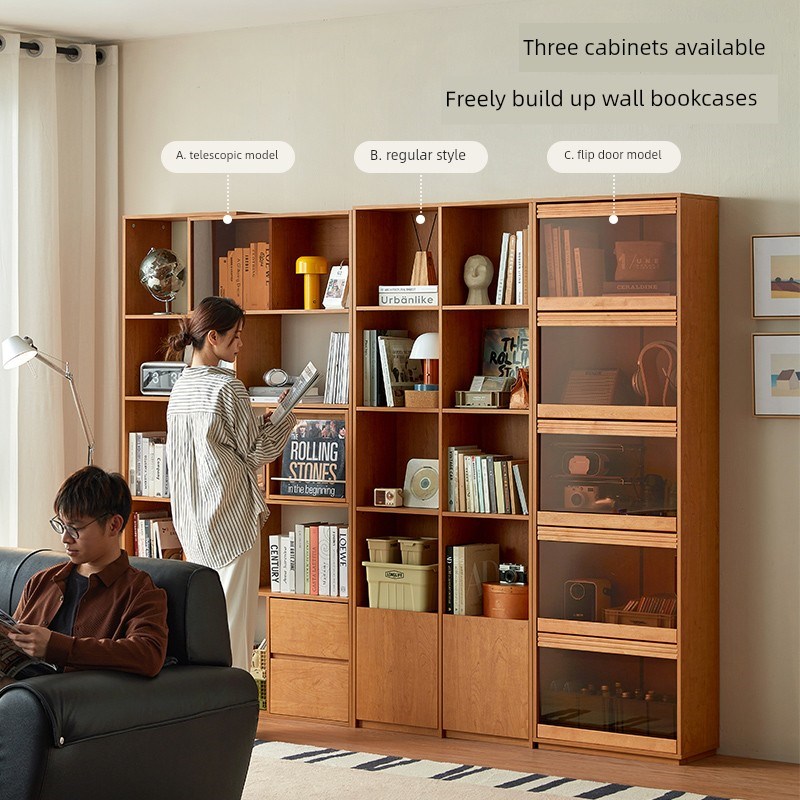 林氏家居伸缩书柜转角走廊尽w头展示柜储置物架床头落地收纳客厅