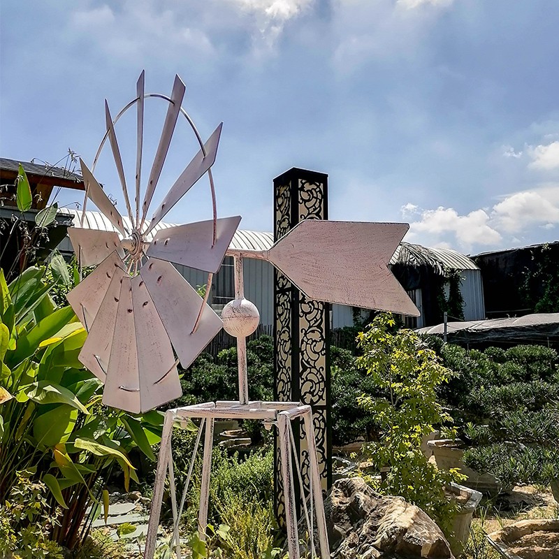 铁艺风车园艺花架子茉莉爬藤展示架花园摆件旋转庭院装饰置物层架