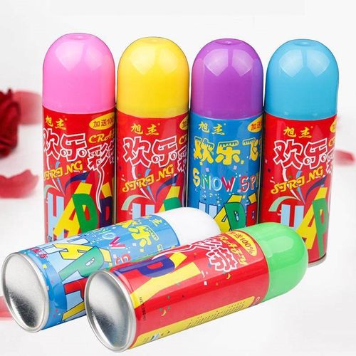 喜庆彩带节日庆典生日手喷厂家直销婚礼用品彩喷欢乐喷雪罐