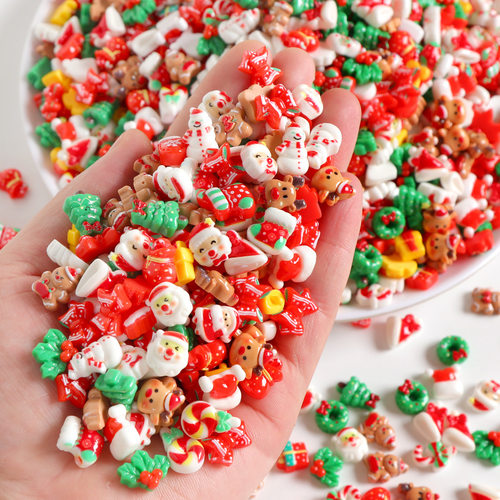 迷你圣诞树麋鹿头树脂小配件