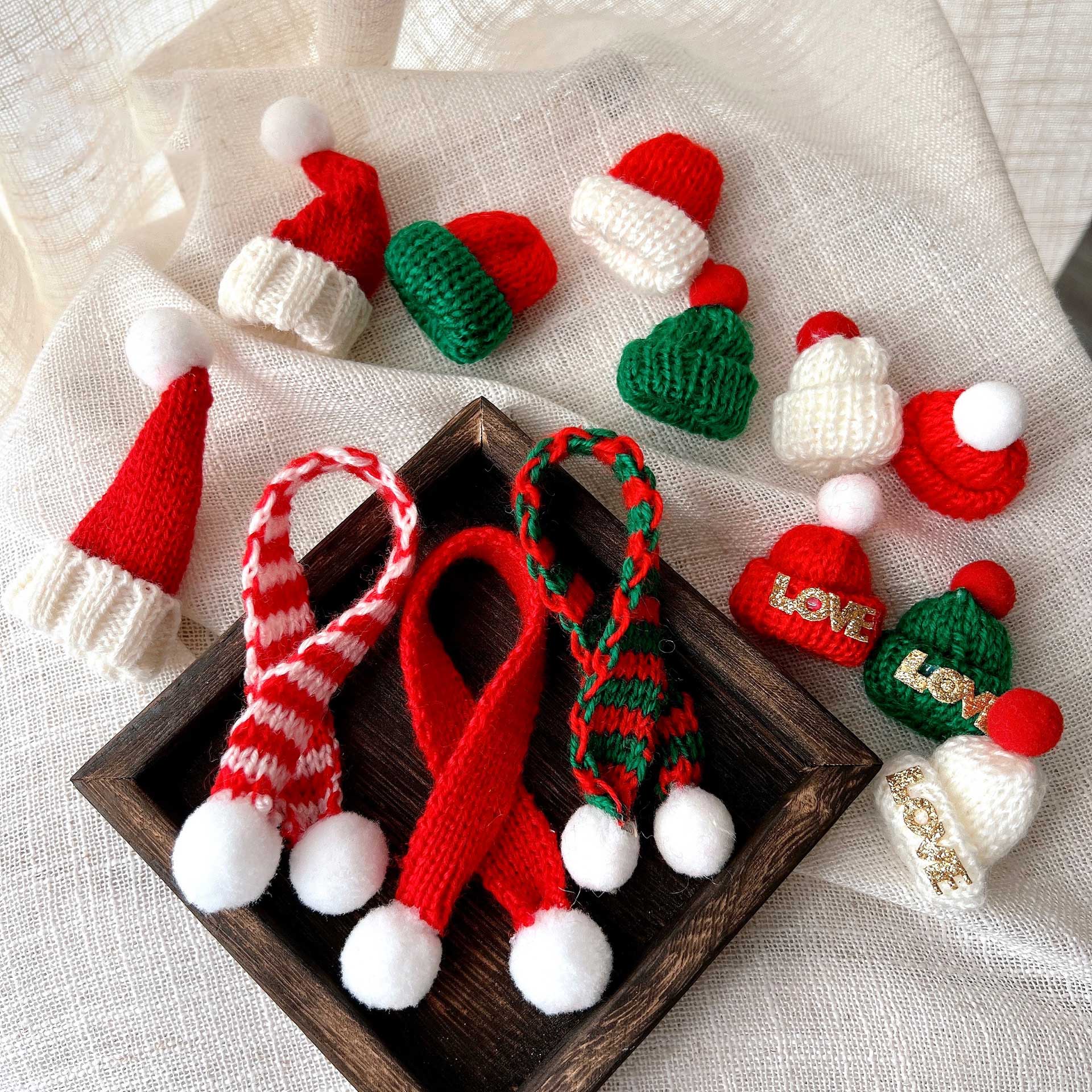 圣诞装饰品迷你毛线圣诞帽