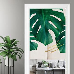 北欧清新绿植隔断帘挂帘装 新品 饰家用厕所定制免打孔加厚布艺厨房