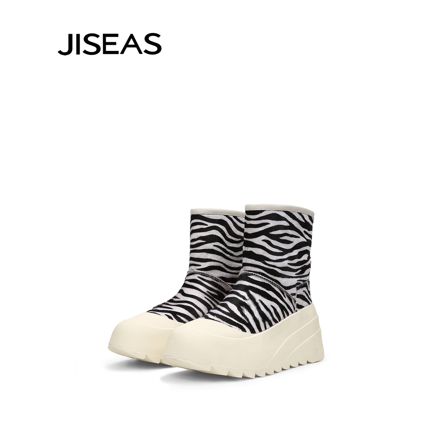 真皮保暖防滑厚底雪地靴女