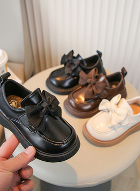 真皮女童皮鞋2025春秋新款儿童软底乐福鞋英伦风女童时尚演出单鞋