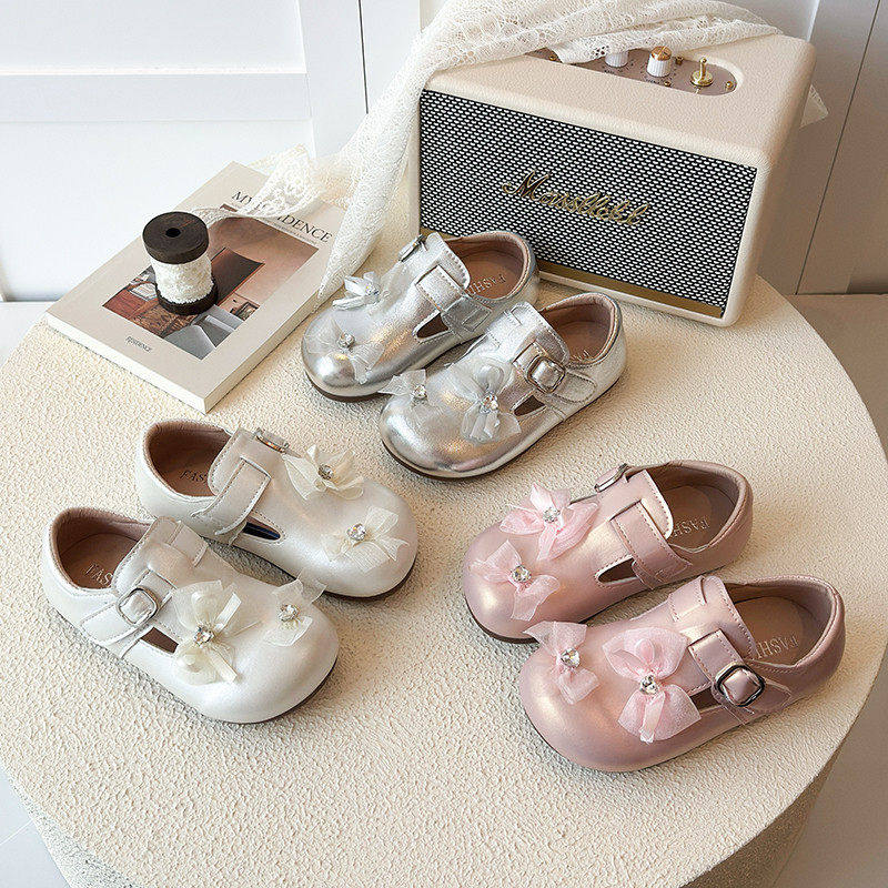 真皮女童小皮鞋2026春秋新款蝴蝶结玛丽珍公主鞋洋气女宝演出单鞋