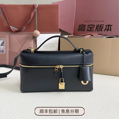高定L27新款进口小牛皮小方包LP23饭盒包单肩包斜挎包女士包包