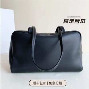 高定ROW ASTRA保龄球包进口羊皮女士手提单肩公文包极简老钱风格