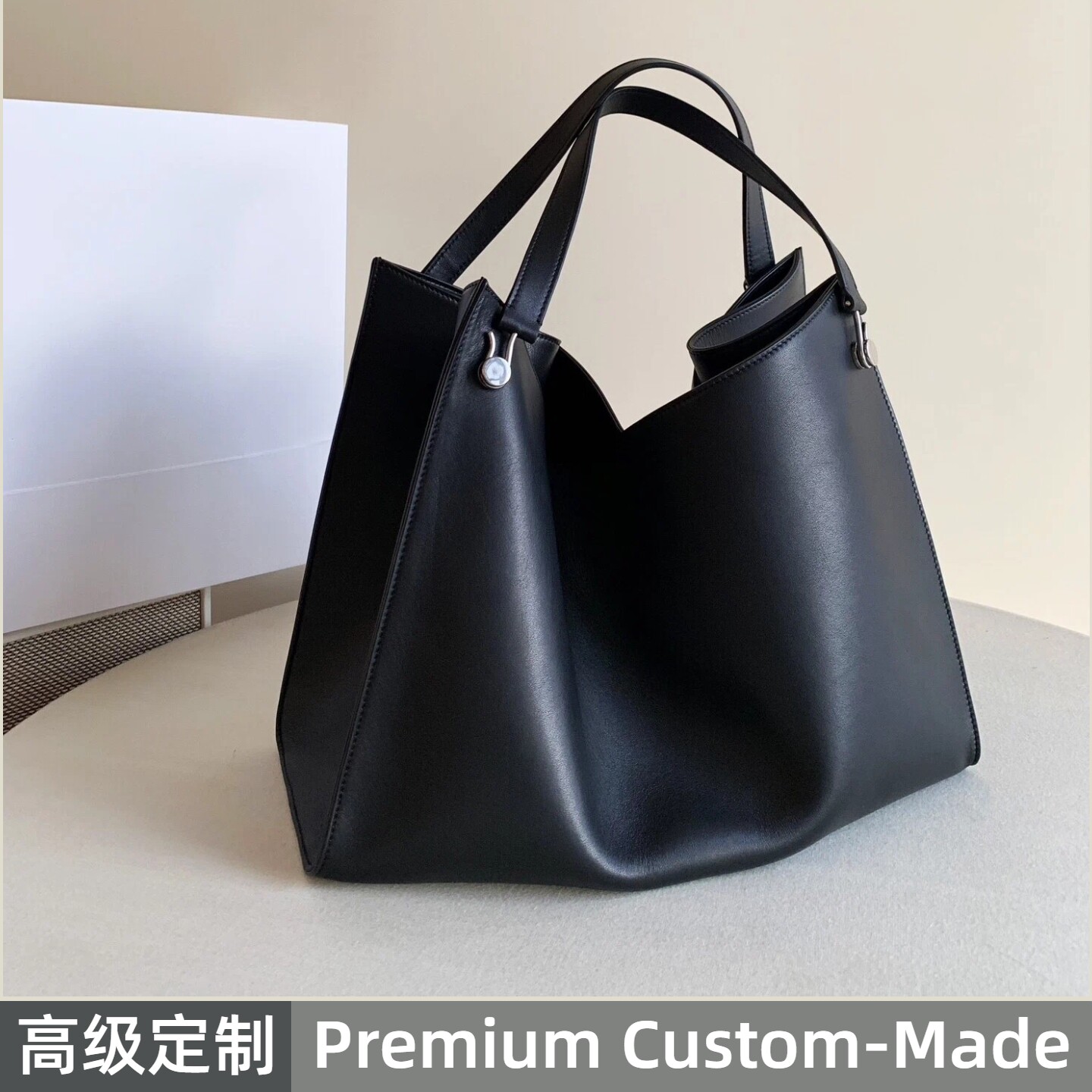 ROW风格ALEXIA BAG大号托特包黑色勃艮第红原厂进口马鞍皮手提包