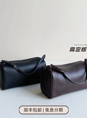 ROW风格牛皮羊皮Round 90S笔袋包女笔筒包迷你小方包手拎包手提包