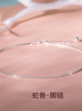 S925纯银蛇骨脚链女小众设计简约2025年新款潮生日礼物送女朋友