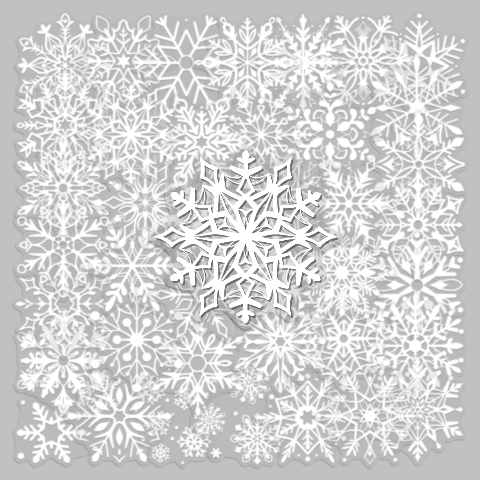 冬日雪花透明贴纸简约卡通涂鸦