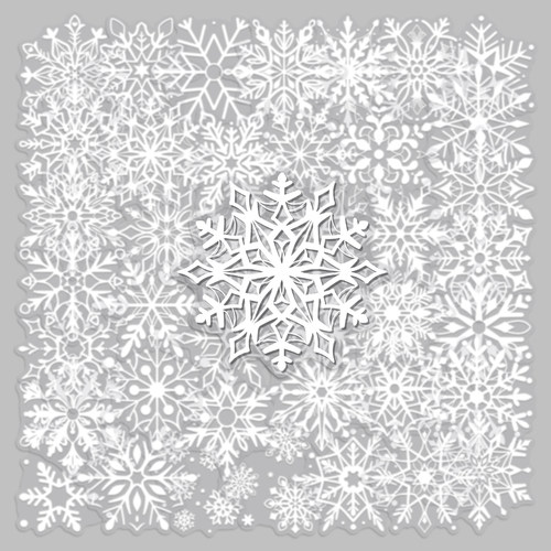 冬日雪花透明贴纸简约卡通涂鸦