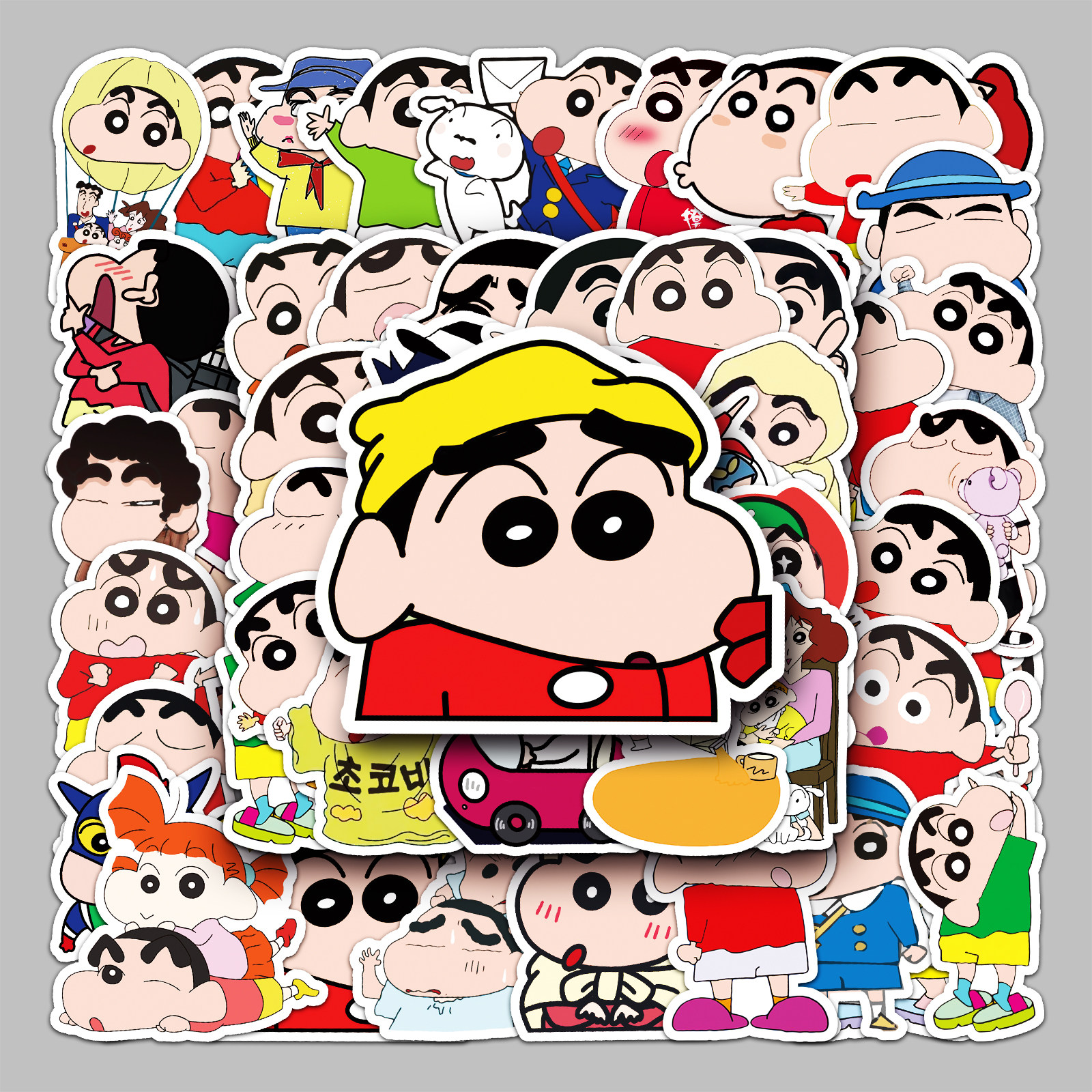 100张蜡笔小新贴纸经典动画日漫小白妮妮可爱卡通人物图案装饰贴画