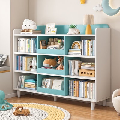 书架落地置物架客厅学生简易阅读架家用储物玩具收纳架矮书柜