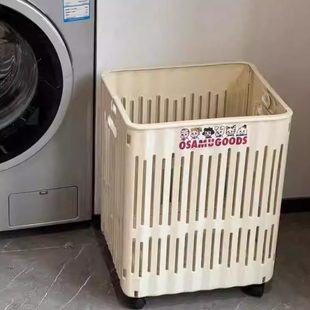 高治脏衣篮室化妆原田颜值洗衣篮折叠收纳筐浴室家用脏衣篓滚轮带