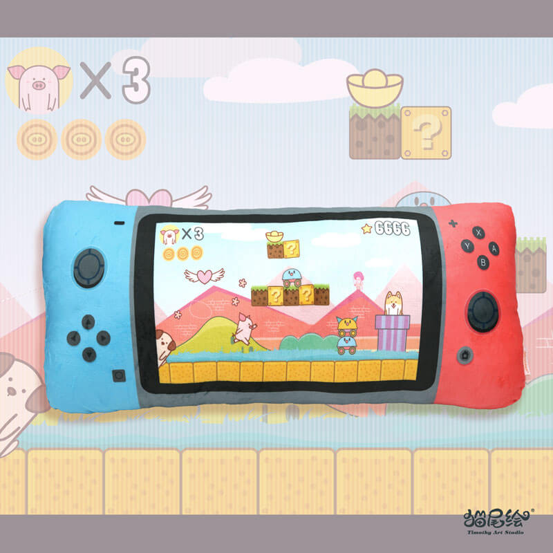 网红SWITCH游戏机手柄创意长条抱枕靠垫男生任天堂U玩具睡觉礼物n