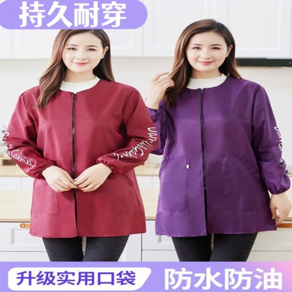 防油罩秋冬衣防家用士工作服2023防水短款脏新款女围裙小个子厨房