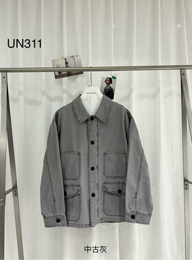 UNTime  2026春季新款韩系复古宽松阔版牛仔外套工装口袋上衣女