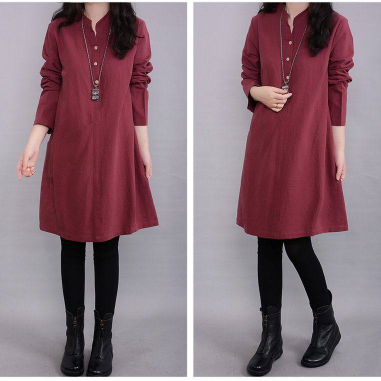 2026春秋季韩版休闲大码女装立领开筒宽松显瘦长袖连衣裙,女装/女士精品,风衣,淘宝优惠券,粉丝福利购,淘宝优惠卷