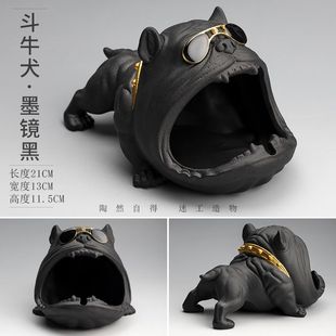 潮流防风防飞灰 陶迷家用卡通狗烟灰缸可爱创意陶瓷大烟缸呆萌个性
