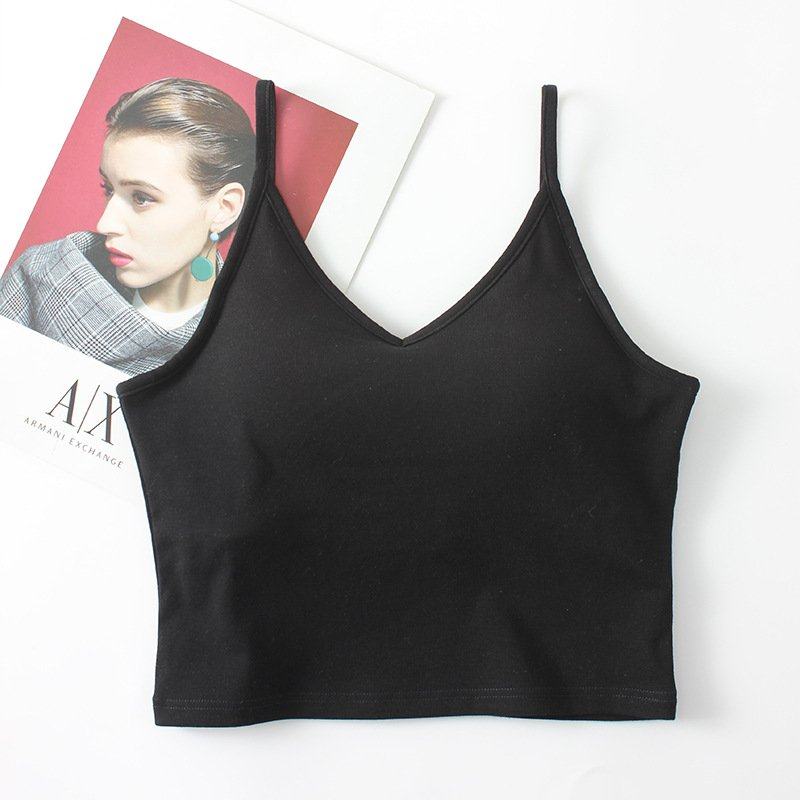 内搭小吊带五指罩杯一体式女士背心带胸垫修身大U美背性感短春夏,女士内衣/男士内衣/家居服,吊带/背心/T恤/打底/肌底衣,淘宝优惠券,粉丝福利购,淘宝优惠卷