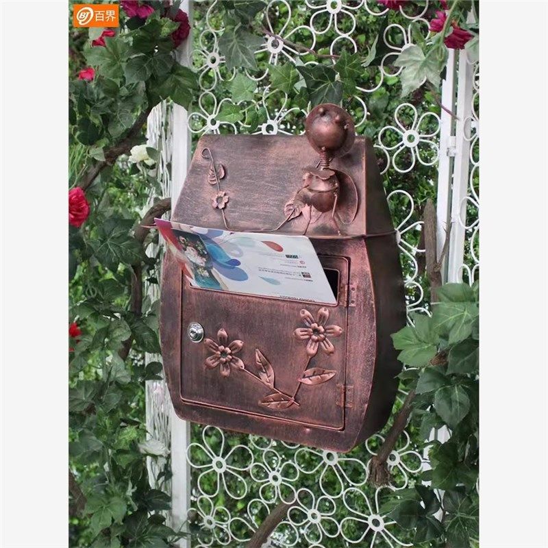 欧式复古别墅信箱田园创意壁挂信报箱装饰L铁艺邮筒户室外邮箱防,商业/办公家具,邮筒/信报箱,淘宝优惠券,粉丝福利购,淘宝优惠卷