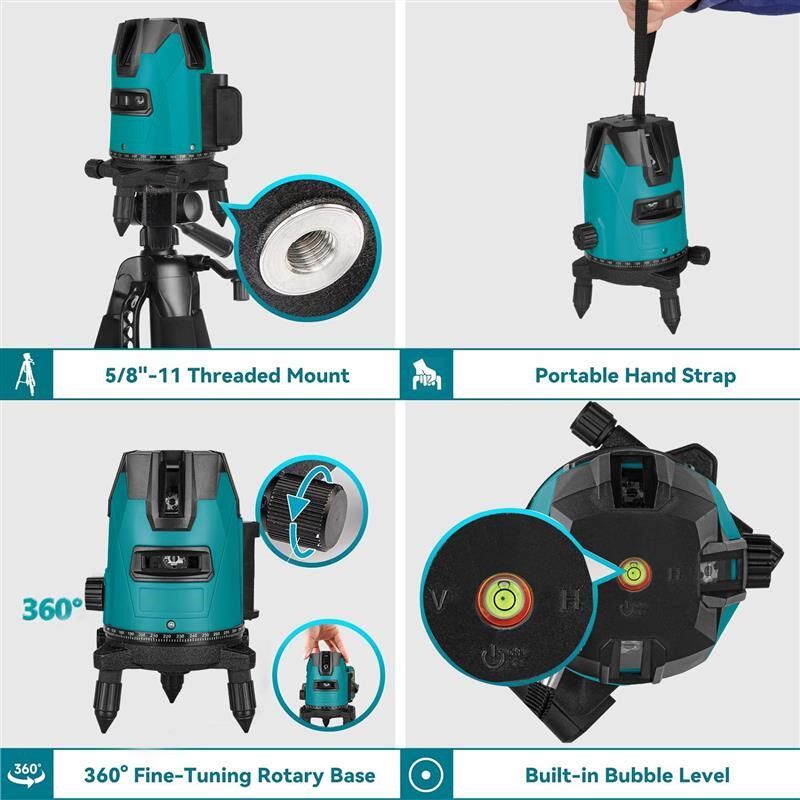 2线3线5线高精度激光水平仪绿光水准仪光投线X智能自动调平