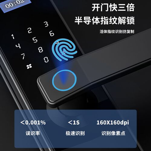 指纹锁密码锁家用门锁防盗门w智能锁电子锁进户门入户大门通用型