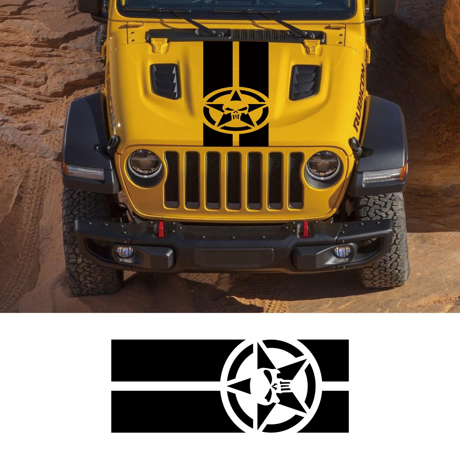 适用于吉普jeep牧马人汽车前引擎盖车贴 骷髅头机盖装饰贴拉花