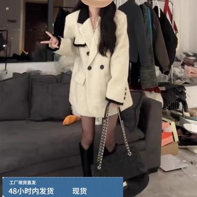 短款西装毛呢大衣女2025新款秋冬小个子韩系气质高级感正肩呢外套