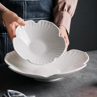西餐盘大号商用盘汤碗子家用水果盘菜盘餐厅酒店餐具陶瓷沙汤拉碗