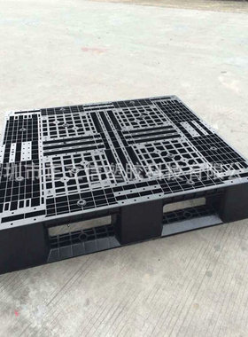 九脚网格塑料卡板 黑色塑胶托盘田字卡板