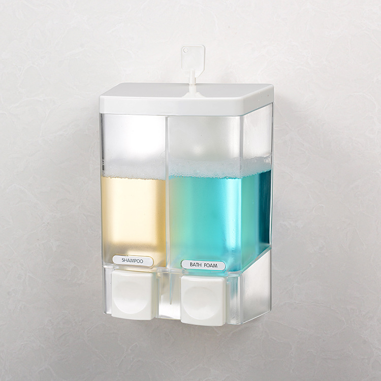 厂家直供新款ABS双头塑料一体式皂液器 不漏液给皂器 容量480ML*2