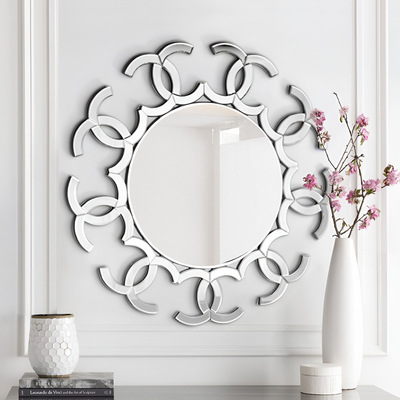 北欧INS风创意挂镜装饰镜玄关镜浴室镜时尚镜子化妆镜2186