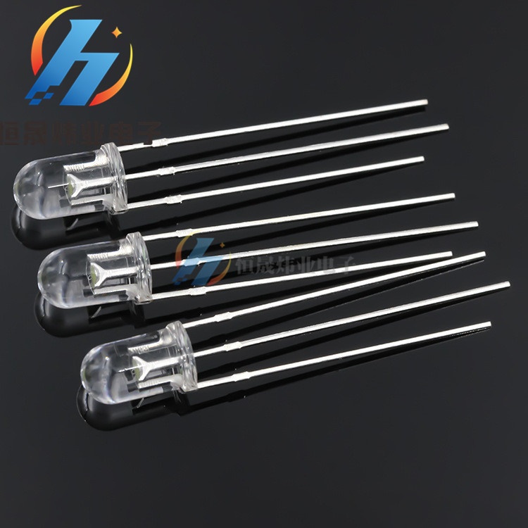 F5红黄双色透明5MM红黄双色3脚共阴共阳LED灯珠 超高亮透明