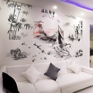 饰创意墙壁纸自粘墙纸 3D立体墙贴画中国风贴纸客厅卧室背景墙面装