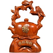 花梨木雕福到财到根雕水壶摆件实木质客厅玄关装 S饰红木雕刻工艺