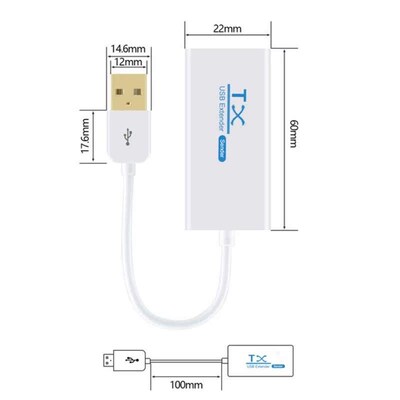 USB 200M Extender Over RJ45 Ethernet Cable USB2.0 WConverter