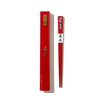 SUP EME 17FW chopsticks 中国红 红色筷子 中文最高礼盒潮流摆件