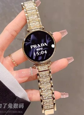 适用华为gt6表带爆闪金属gt5/4智能手表watch5/4pro新款gt3高级pro时尚watch3女款gt2秋冬41mm男女运动45mm钻