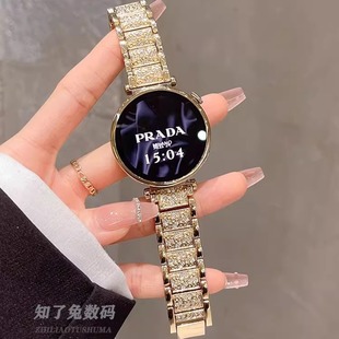 watch3女款 适用华为gt6表带爆闪金属gt5 gt3高级pro时尚 4pro新款 gt2秋冬41mm男女运动45mm钻 4智能手表watch5