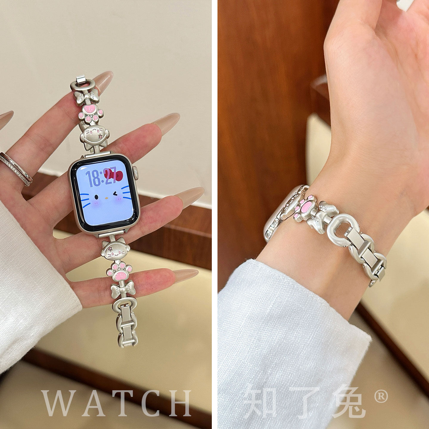 适用iwatch11手表表带kt猫爪爪