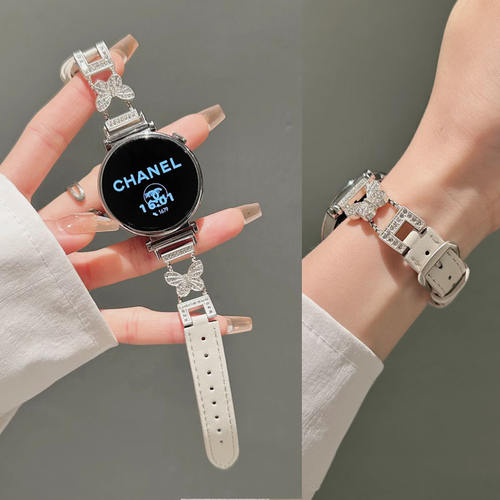 适用华为GT6Watch真皮蝴蝶表带
