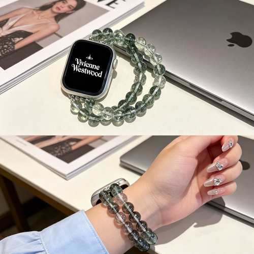 水润绿幽灵iWatch水晶表带适用AppleWatch苹果手表小米89pro华为