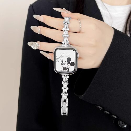 适用iwatch11手表表带镶钻米奇